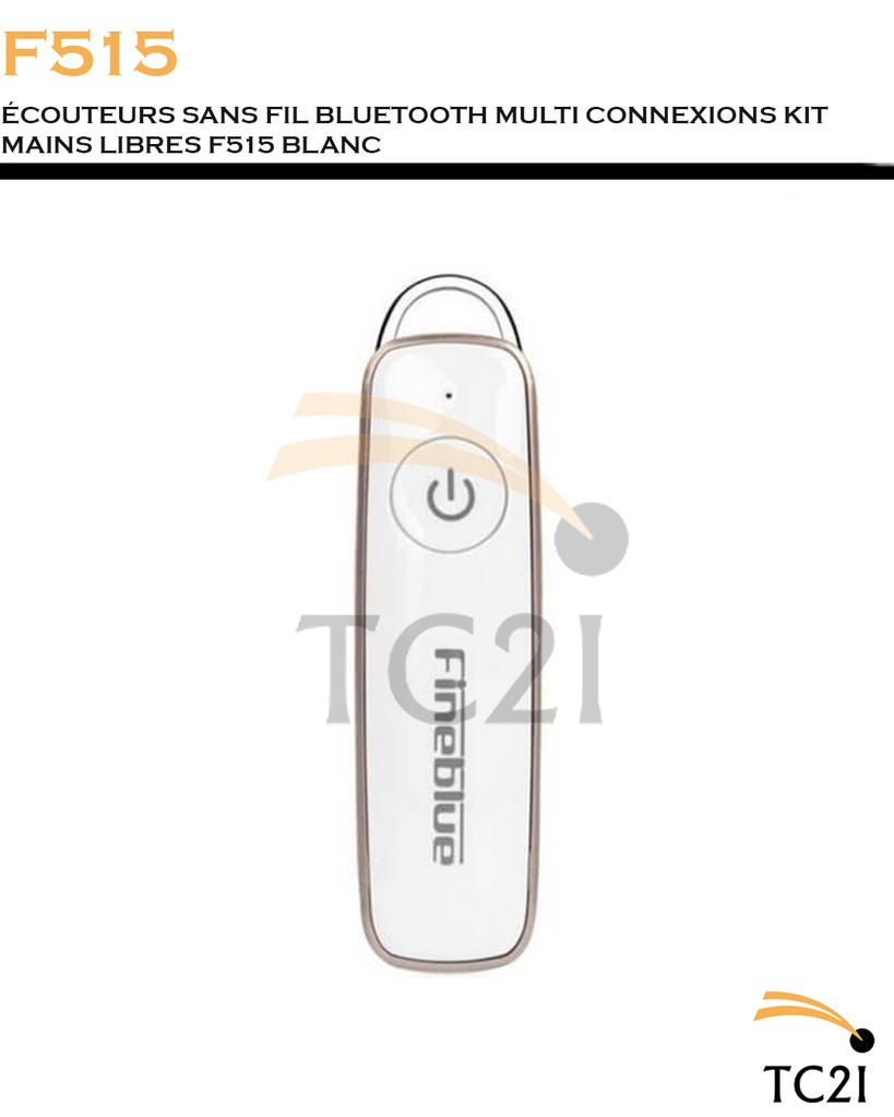 ÉCOUTEURS SANS FIL BLUETOOTH MULTI CONNEXIONS KIT MAINS LIBRES F515 BLANC