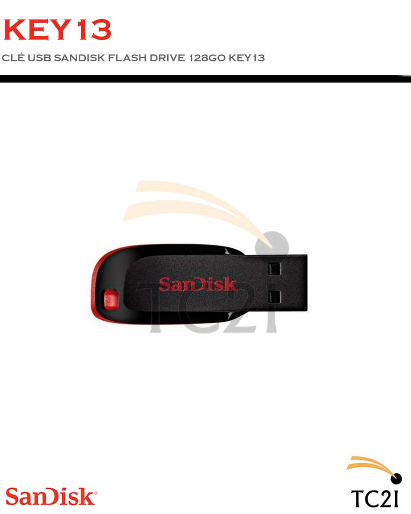 CLÉ USB SANDISK FLASH DRIVE 128GO KEY13