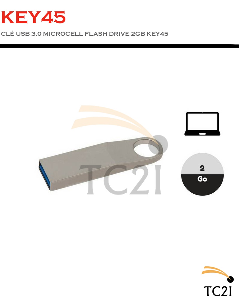 CLÉ USB 3.0 MICROCELL FLASH DRIVE 2GB KEY45