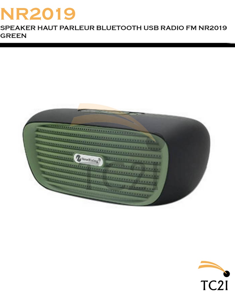 SPEAKER HAUT PARLEUR BLUETOOTH USB RADIO FM NR2019 GREEN