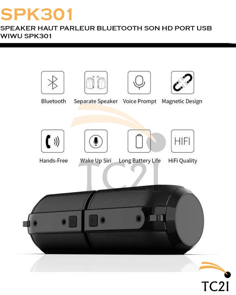 SPEAKER HAUT PARLEUR BLUETOOTH SON HD PORT USB WIWU SPK301