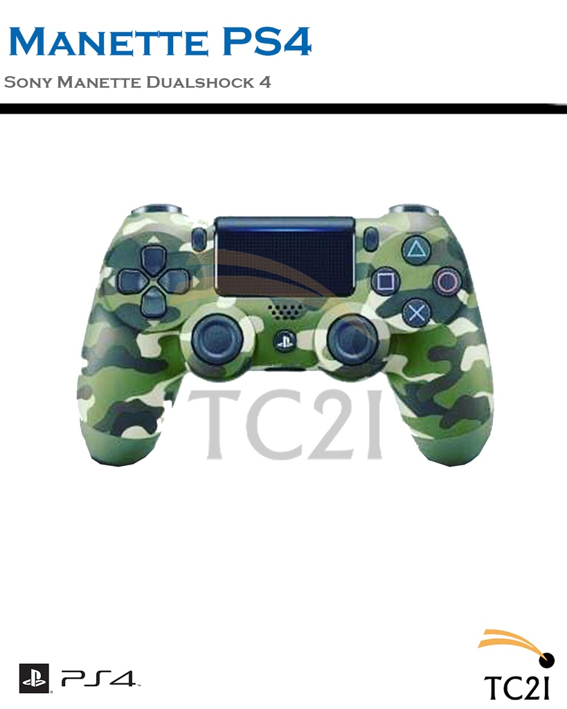 Manette Sony PS4 Dual Shock camouflage vert