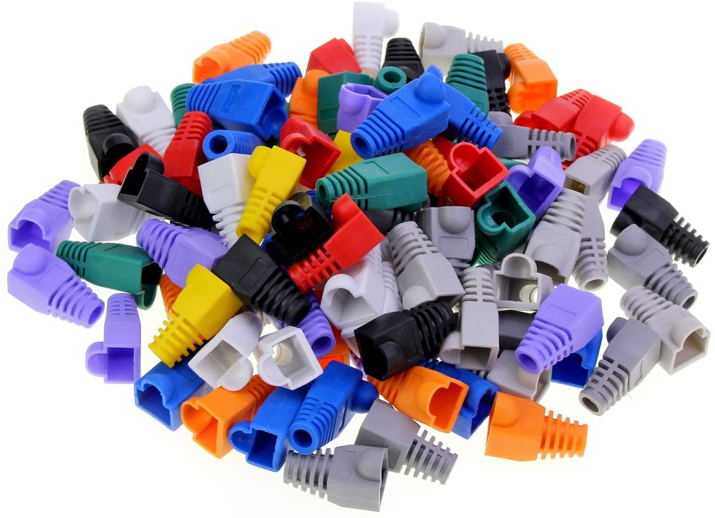 Lot de 100 embouts RJ45 en plastique souple pour connecteur Ethernet RJ45