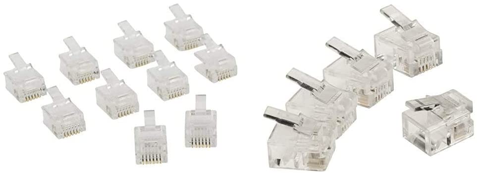 100 Connecteur RJ12 mâle Connecteur RJ11 mâle Transparent