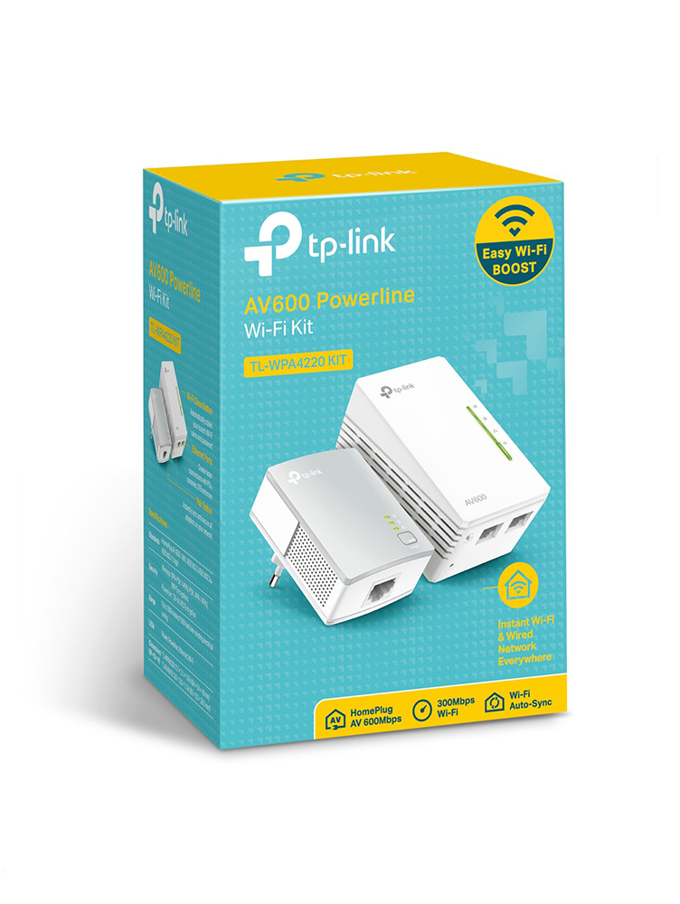 TP Link Kit 2 CPL AV600 + WiFi N 300 Mbps TL-WPA4220KIT