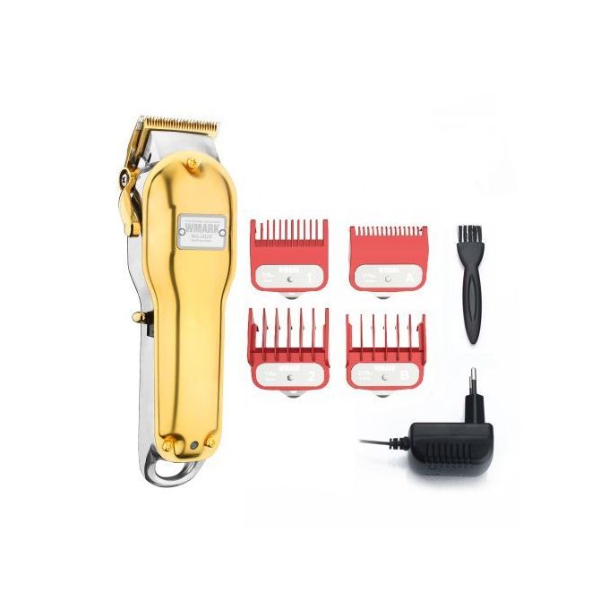 WMARK KIT BARBIER METAL LED TONDEUSE CHEVEUX RECHARGEABLE NG2020 SILVER