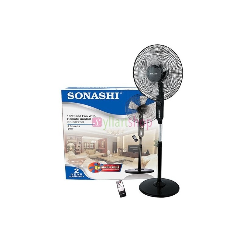 VENTILATEUR SUR PIED 16 POUCES TELECOMMANDE SONASHI SF8027SR