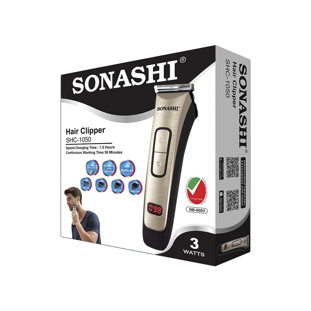 TONDEUSE RECHARGEABLE SANS FIL CHEVEUX BARBE SONASHI SHC1050