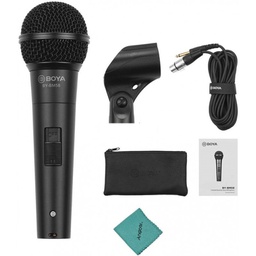 Microphone Vocal BOYA BY-BM57 Avec Câble XLR De 5,0 M Avec Chiffon De Nettoyage