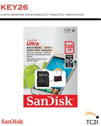 SANDISK CARTE MEMOIRE MICROSDHC ULTRA 128 GO