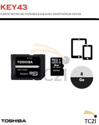 CARTE MICRO SD TOSHIBA 16 GB AVEC ADAPTATEUR KEY43