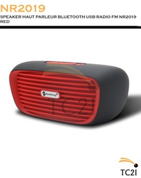 SPEAKER HAUT PARLEUR BLUETOOTH USB RADIO FM NR2019 RED