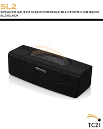 SPEAKER HAUT PARLEUR PORTABLE BLUETOOTH USB RADIO SL2 BLACK