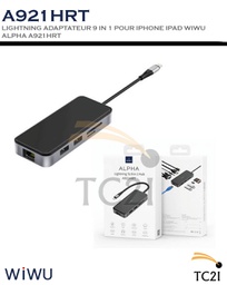 LIGHTNING ADAPTATEUR 9 IN 1 POUR IPHONE IPAD WIWU ALPHA A921HRT