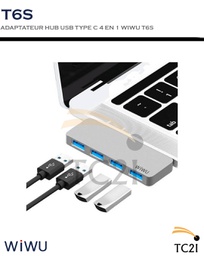 Adaptateur Hub USB type C 4 en 1 Wiwu T6S