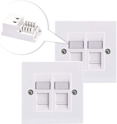 2 prises RJ45 Cat6 Réseau Double Port Face Plate